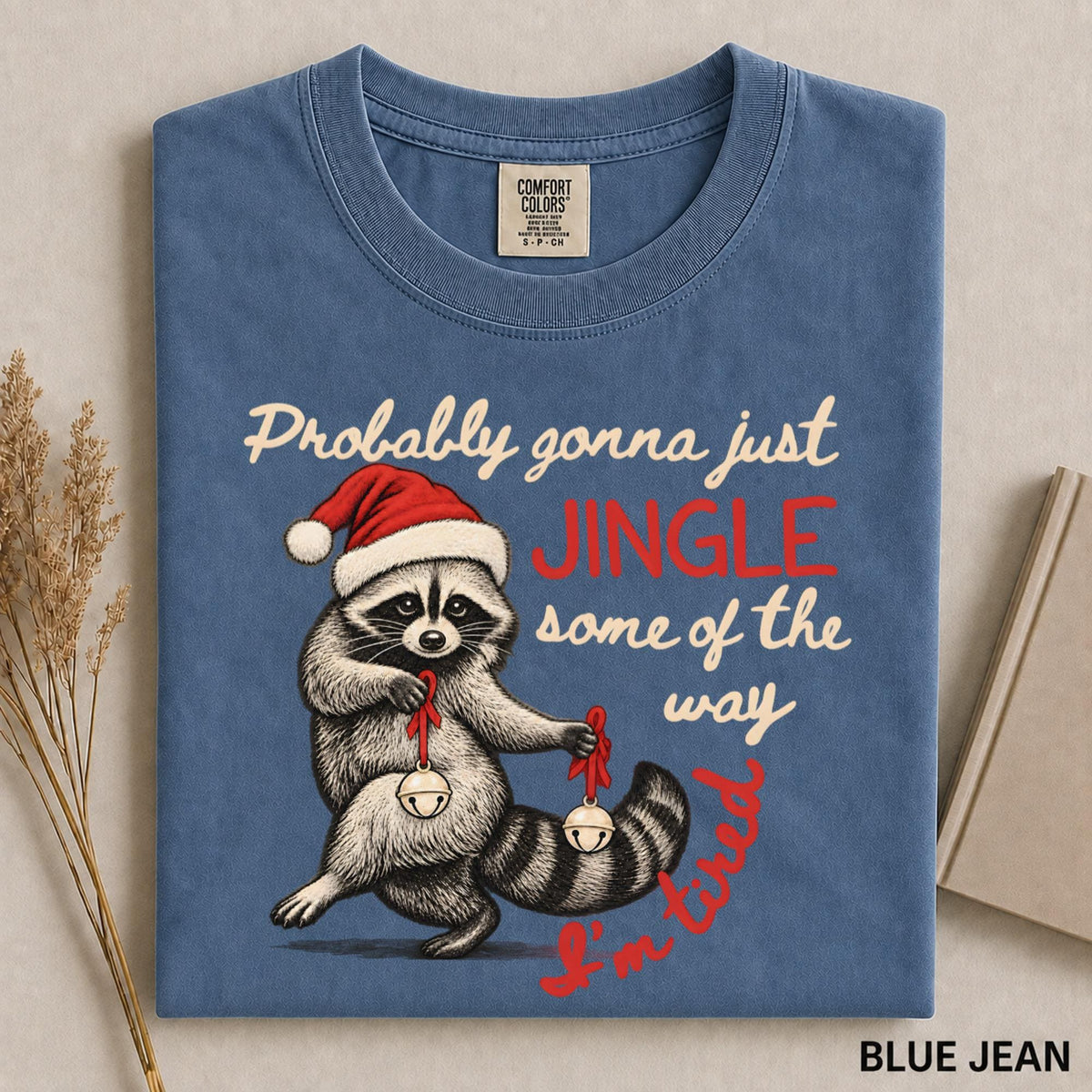 Funny Raccoon Christmas Shirt, Jingle Some of the Way Tee, Tired Christmas Shirt, Trash Panda Holiday Tee, Comfort Colors Gift 4