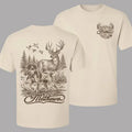 Deer Hunting T-Shirt, Retro Deer Bird Dog Graphic Tee for Men, Retro Hunting Shirt, Outdoor Hunter Outfit, Gift Idea Classic Cotton