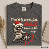 Funny Raccoon Christmas Shirt, Jingle Some of the Way Tee, Tired Christmas Shirt, Trash Panda Holiday Tee, Comfort Colors Gift 6